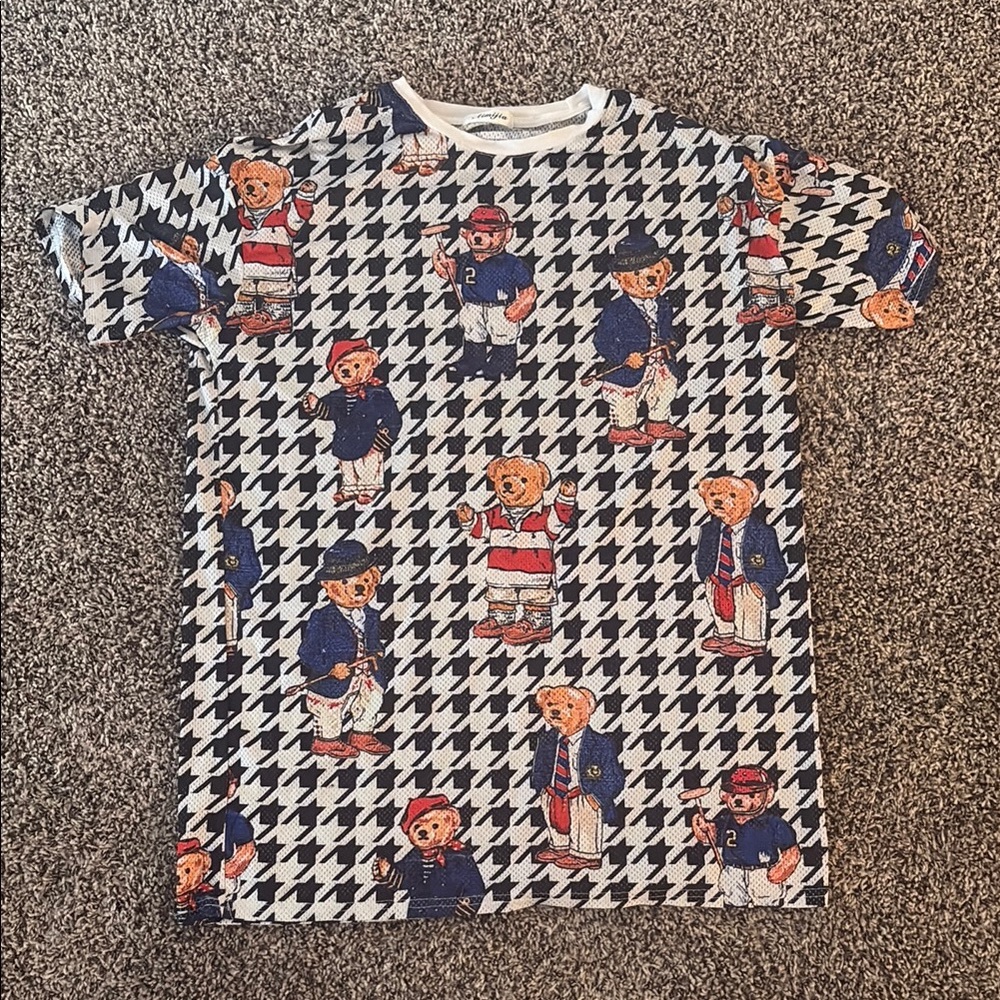 Build-A-Bear Black and White Houndstooth Jersey